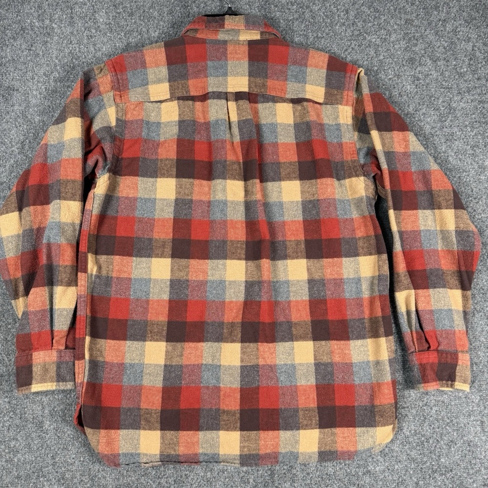 L.L.Bean Plaid Flannel Shirt Mens S Traditional Fit Red Cotton Long Sleeve - Picture 2 of 7